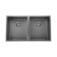 760x440x200mm Double Kitchen Laundry Sink Top/Undermount