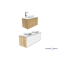 Gianni & Costa Larissa Bathroom Vanity Wall Hung Cabinet Various Colour Options w/ Stone Top Ceramic Basin & Popup Waste