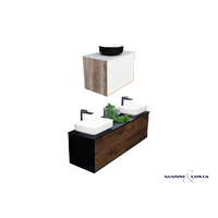 Gianni & Costa Larissa Bathroom Vanity Wall Hung Cabinet Various Colour Options w/ Stone Top Solid Surface Basin & Popup Waste