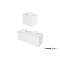 Gianni & Costa Larissa Bathroom Vanity Wall Hung Cabinet Various Colour Options w/ Stone Top Single or Double Ceramic Basin & Popup Waste