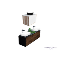Gianni & Costa SIENA Bathroom Vanity Wall Hung Melamine Cabinet Various Colour Options w/ Stone Top Solid Surface Basin & Popup Waste
