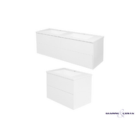 Gianni & Costa SIENA?Bathroom Vanity Wall Hung Cabinet Various Colour Options with PolyMarble Single or Double Basin & Popup Waste