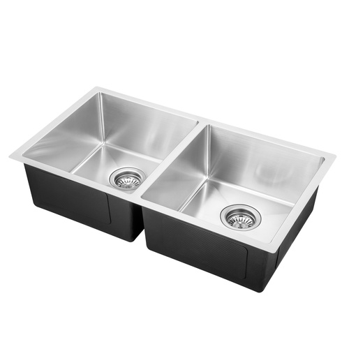 800x450x205mm Double Kitchen Laundry Sink Top/Undermount