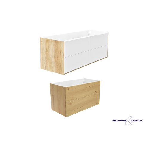 Larissa WH Vanity Melamine Gloss White Drawer & Outside Colour 600mm